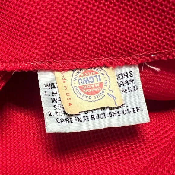 Vintage Chemise Lacoste Polo Dress Size 12/14 Red And Navy Blue Matching Belts - Picture 14 of 16